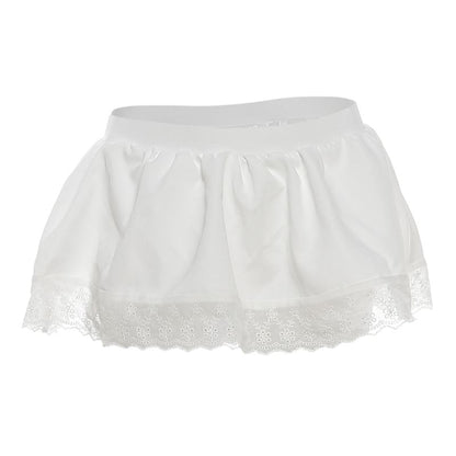 Lace Panel Tie Back Bikini Top / Swim Skirt