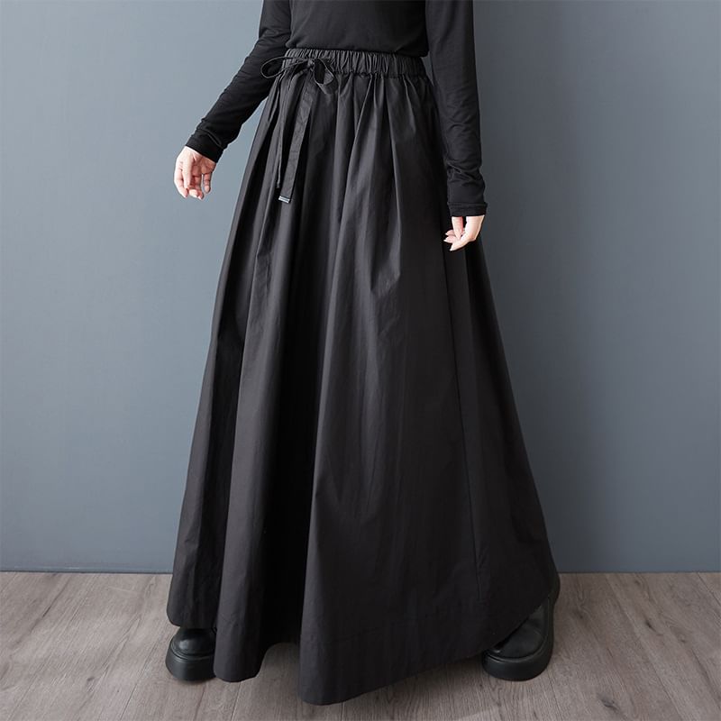 High Waist Midi A-Line Skirt
