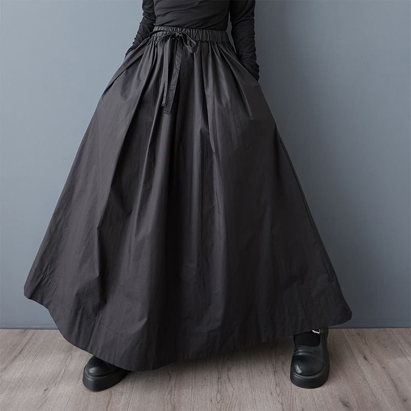 High Waist Midi A-Line Skirt