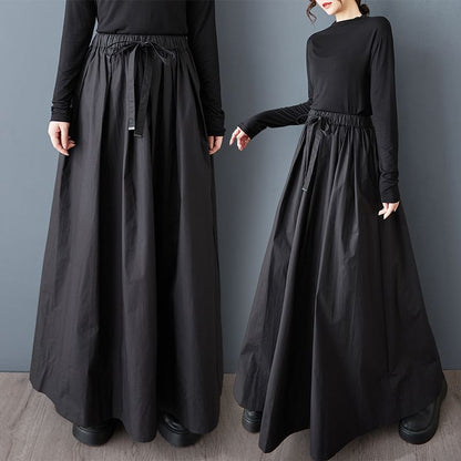 High Waist Midi A-Line Skirt