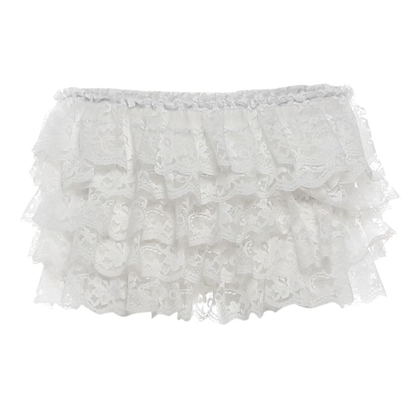V Neck Lace Panel Slim-Fit Tank Top / Low Waist Lace Layering Mini Skirt