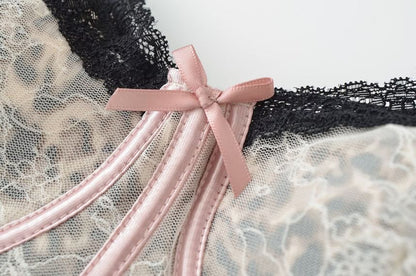 Mock Two-Piece Leopard Print Lace Panel Crop Corset Top