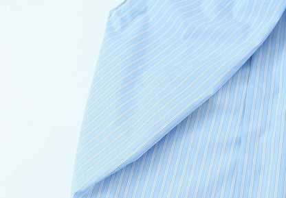 Sleeveless Tie Neck Striped Blouse