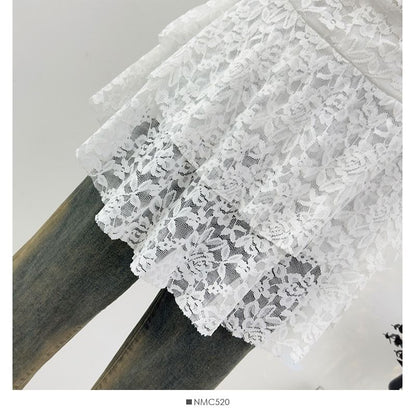 Plain Ruched Lace Tube Top