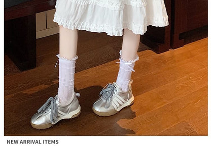 High Waist Plain Ruffled Mini A-Line Skirt