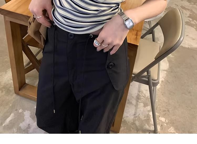 Crew-Neck Striped Short-Sleeve Fitted Tee