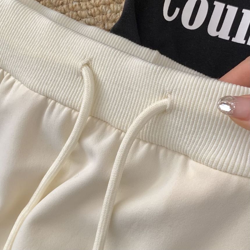 Drawstring Waist Plain Mini Pencil Skirt