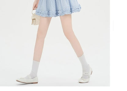 High Waist Plaid Frill Panel Mini A-Line Skirt
