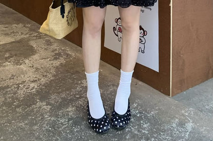 High Waist Micro Dotted Frill Tiered Mini A-Line Skirt