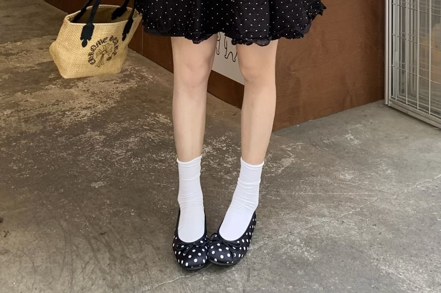 High Waist Micro Dotted Frill Tiered Mini A-Line Skirt