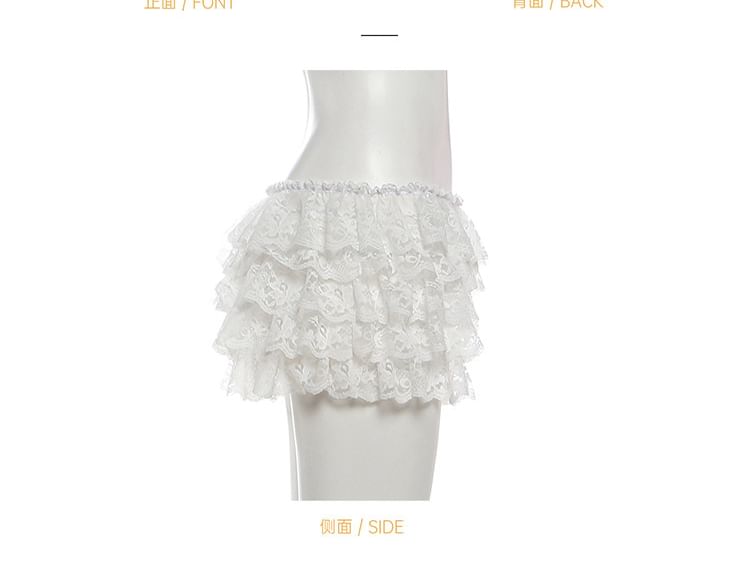V-Neck Lace Panel Buttoned Crop Camisole Top / Low Rise Tiered Mini A-Line Skort