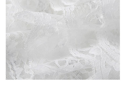 V-Neck Lace Panel Buttoned Crop Camisole Top / Low Rise Tiered Mini A-Line Skort