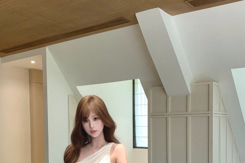Sleeveless One Shoulder Plain Ruched Crop Top / Mid Rise Belted Maxi A-Line Skirt