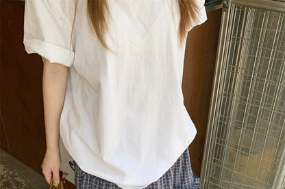 Elastic Waist Plaid Frill Trim A-Line Skirt