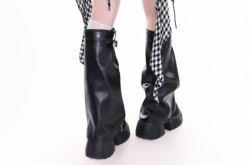Low Waist Plaid Panel Asymmetrical Mini Skirt