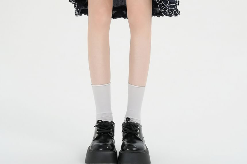 High Waist Polka Dot Frill Trim A-Line Skirt