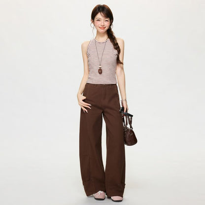 Striped Crew-Neck Sleeveless Tank