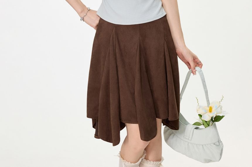 Ruffled Off-Shoulder Dotted Panel Short-Sleeve Tee