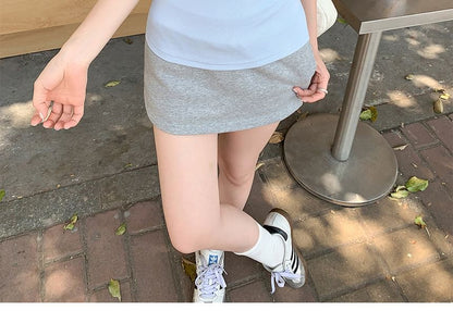 Two-Tone Henley Short-Sleeve Mock Layered Tee