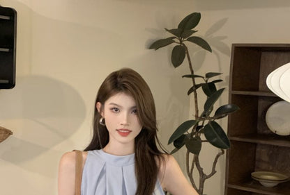 Simple Halter Neck Blouse