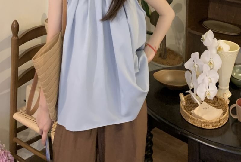 Simple Halter Neck Blouse