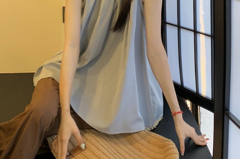 Simple Halter Neck Blouse