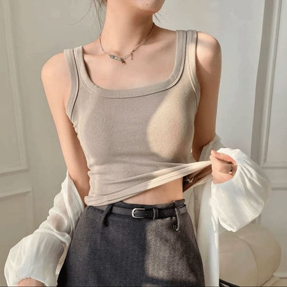 Classic Scoop-Neck Sleeveless Cotton Tank