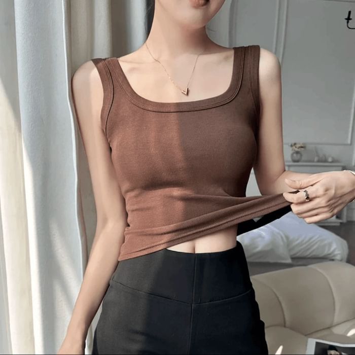 Classic Scoop-Neck Sleeveless Cotton Tank