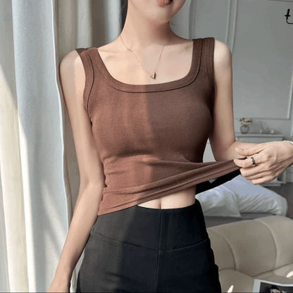Classic Scoop-Neck Sleeveless Cotton Tank