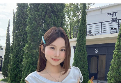 One-Shoulder Ruched Sleeveless Top