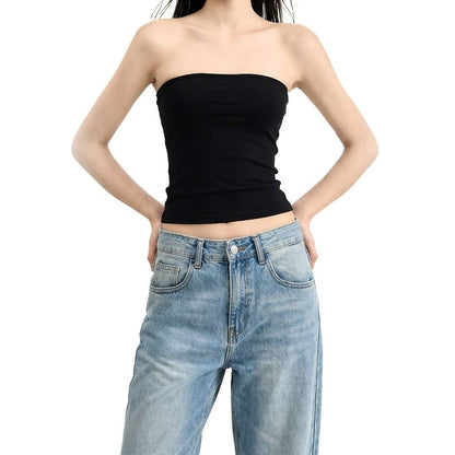 Minimalist Solid Crop Tube Top