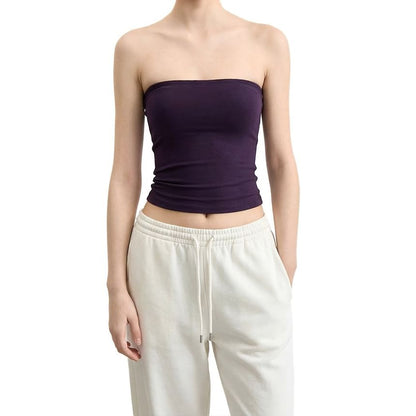 Minimalist Solid Crop Tube Top