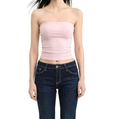 Minimalist Solid Crop Tube Top