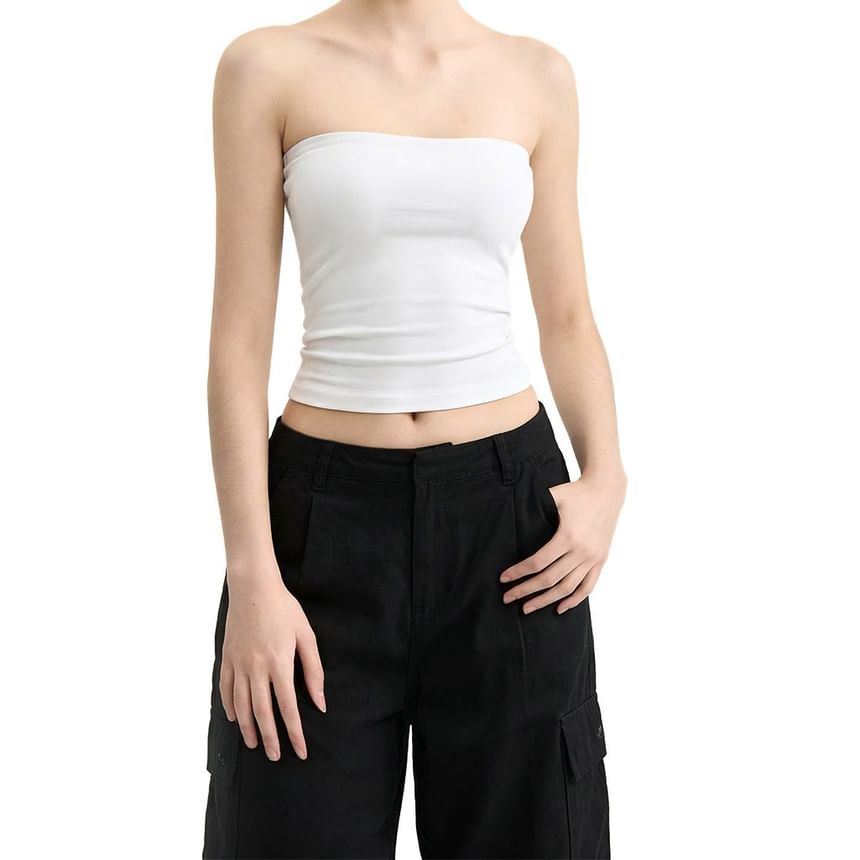 Minimalist Solid Crop Tube Top