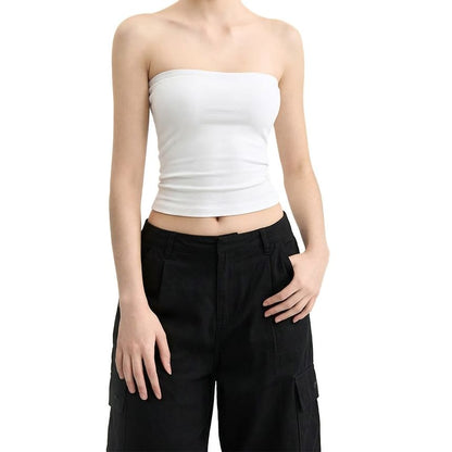 Minimalist Solid Crop Tube Top