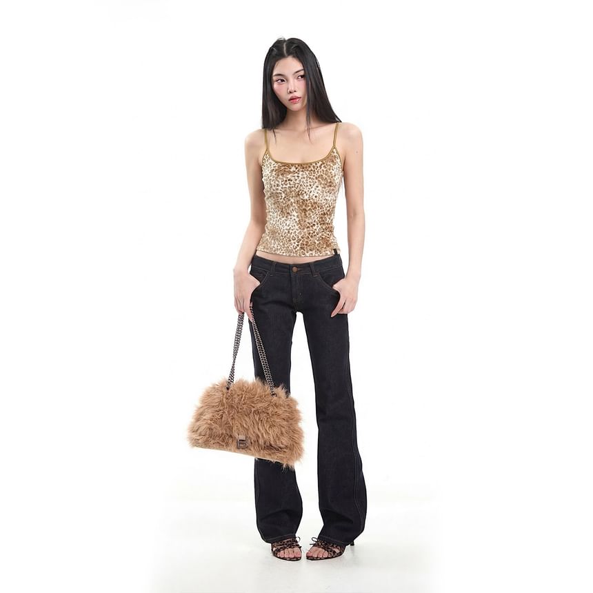 Velvet Scoop-Neck Slim-Fit Crop Cami