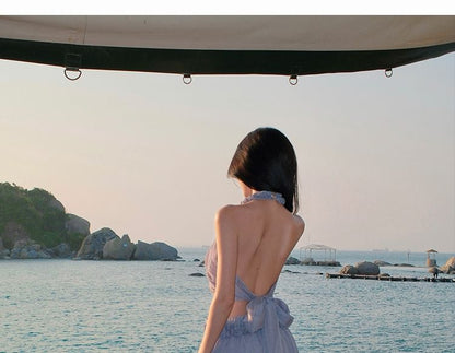 Set: Sleeveless Plain Crop Top + Mid Waist Maxi Skirt