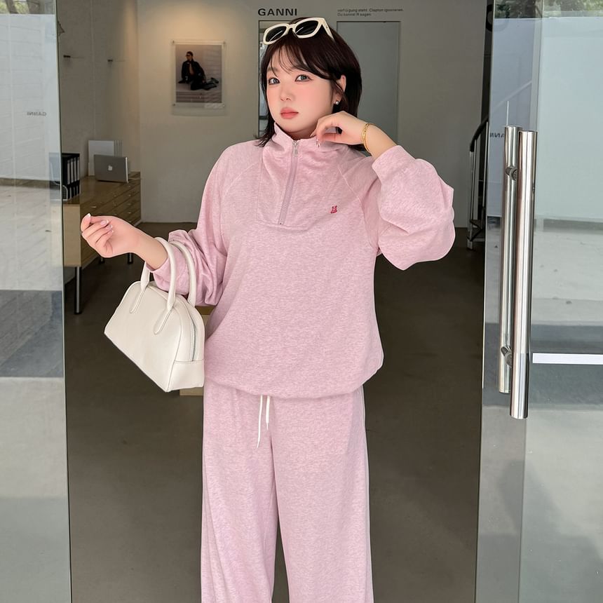 Half-Zip Knit Sweatshirt and Joggers Set