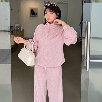 Half-Zip Knit Sweatshirt and Joggers Set