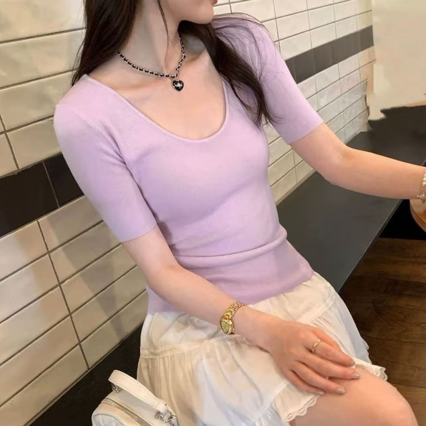 Scoop Neck Knit Top