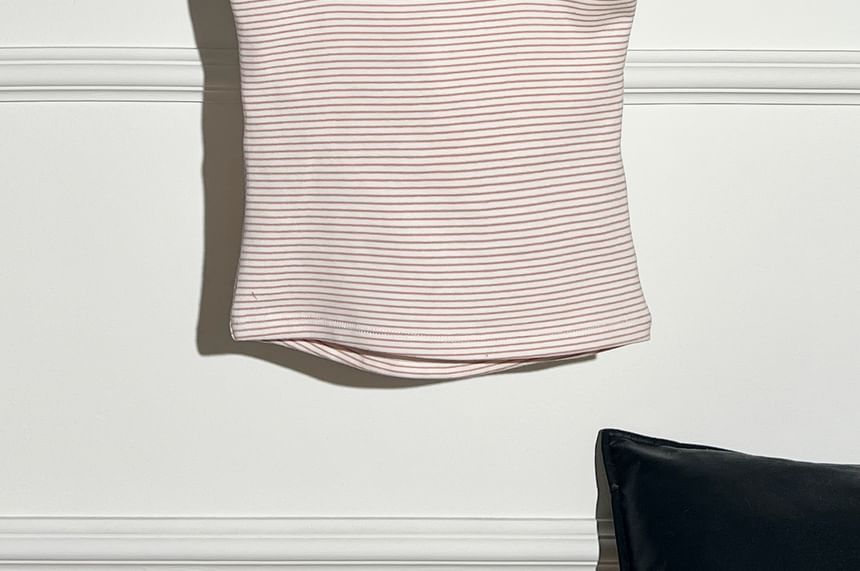 Strapped Striped Crop Tee