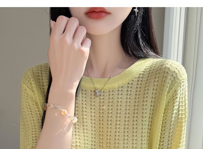 Waffle Knit Crewneck Top