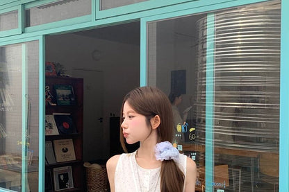 Dotted Frill Sleeveless Top