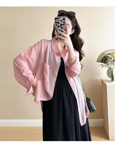 Maternity Collared Shirt and A-Line Dress Set