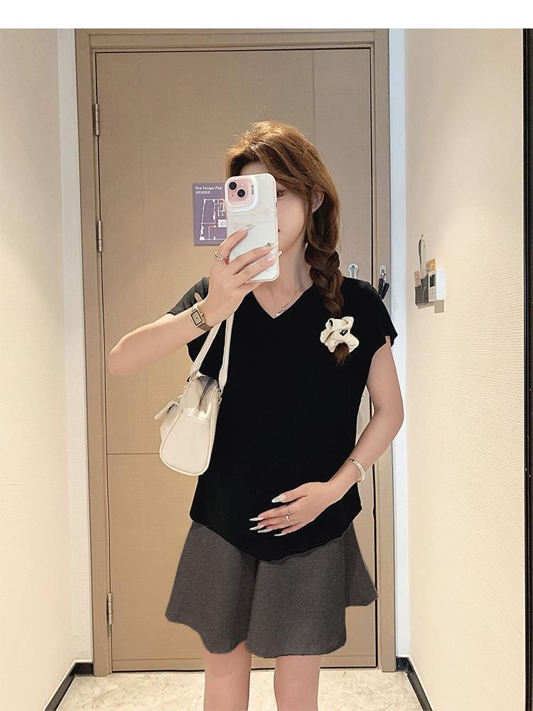 Maternity Cap Sleeve Tee with Mini Skort