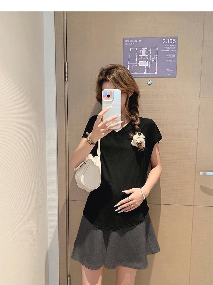Maternity Cap Sleeve Tee with Mini Skort