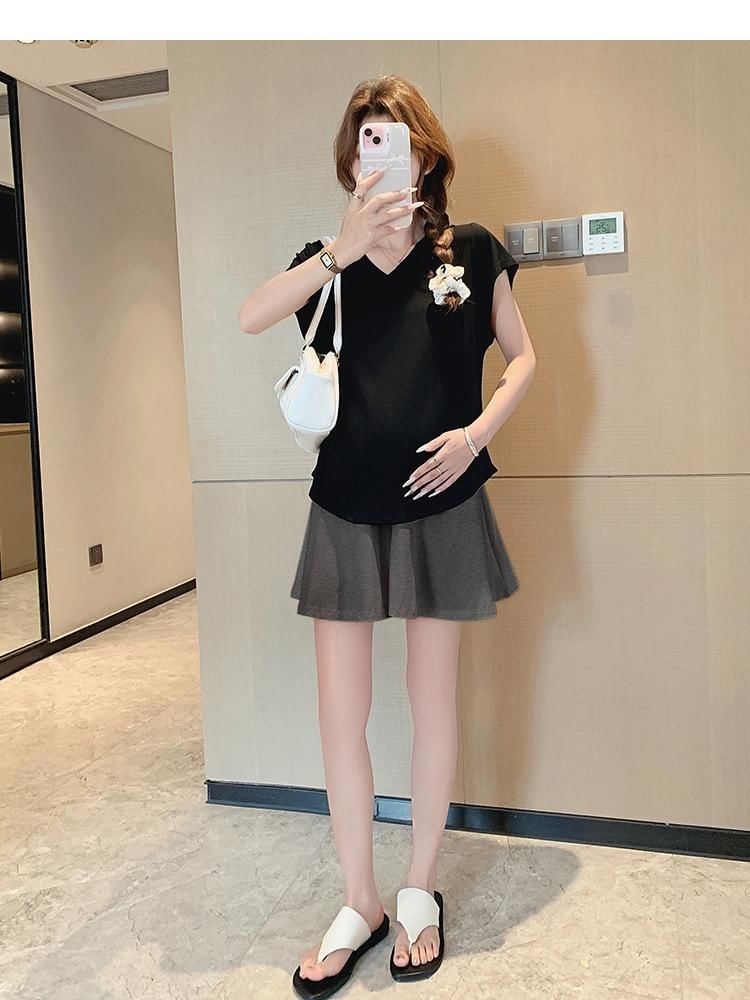 Maternity Cap Sleeve Tee with Mini Skort