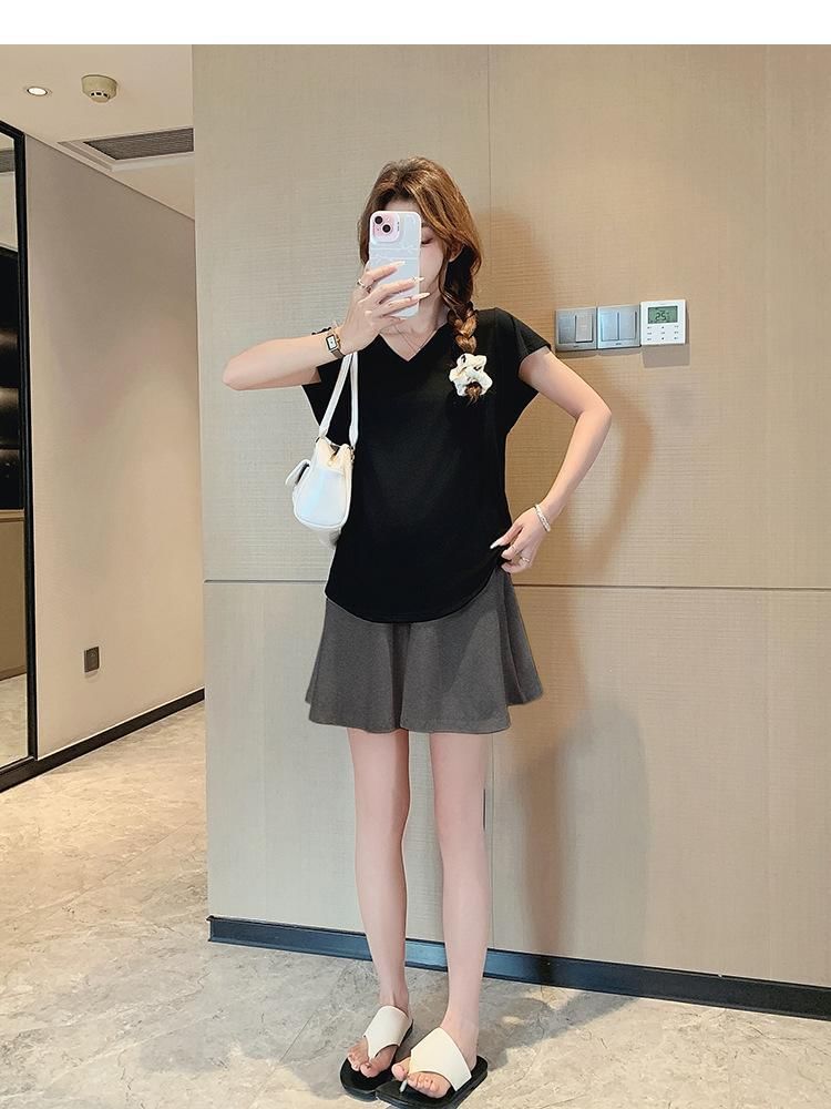 Maternity Cap Sleeve Tee with Mini Skort