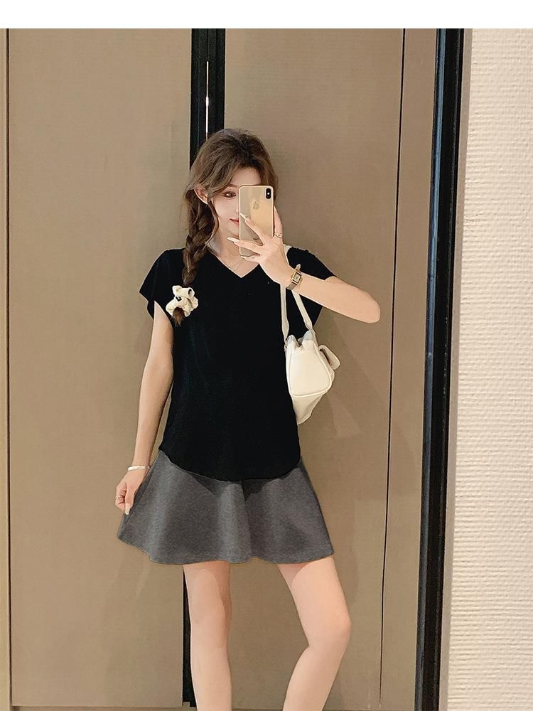 Maternity Cap Sleeve Tee with Mini Skort