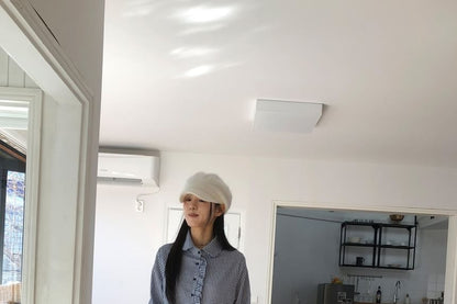 Gingham Peter Pan Collar Button Shirt